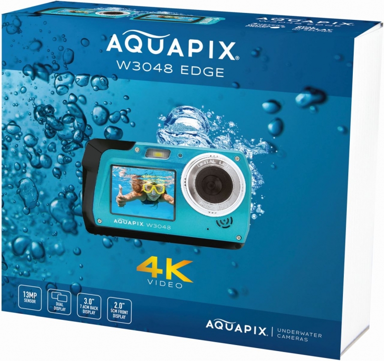 Fotocamera Subacquea Easypix W3048 Edge - Doppio Schermo, 48 MP, Impermeabile 3m, Gialla