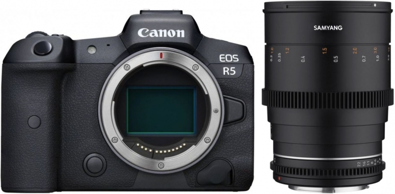 Caractéristiques techniques  Canon EOS R5 + Samyang MF 85mm T1,5 VDSLR MK2 Canon RF