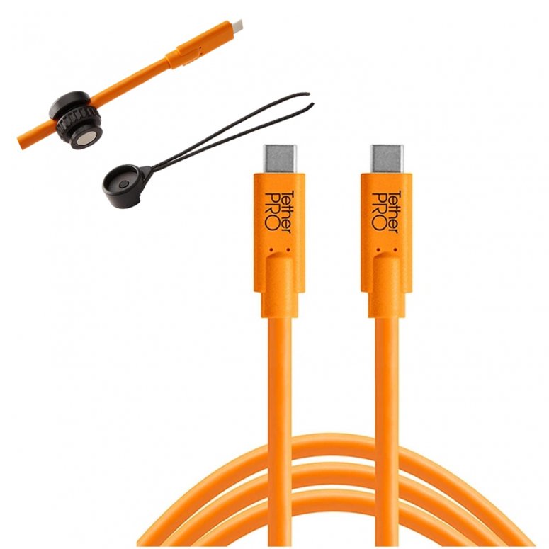 Tether Tools Tether Pro USB-C 4,6m orange + kit de support Tether Guard
