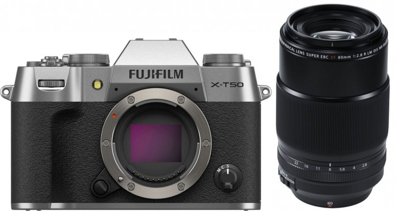 Technische Daten  Fujifilm X-T50 silber + XF 80mm f2,8 R LM OIS WR Macro