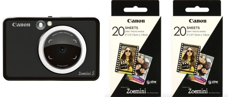 Zubehör  Canon Zoemini S schwarz + 2x ZP-2030 20 Bl. Papier