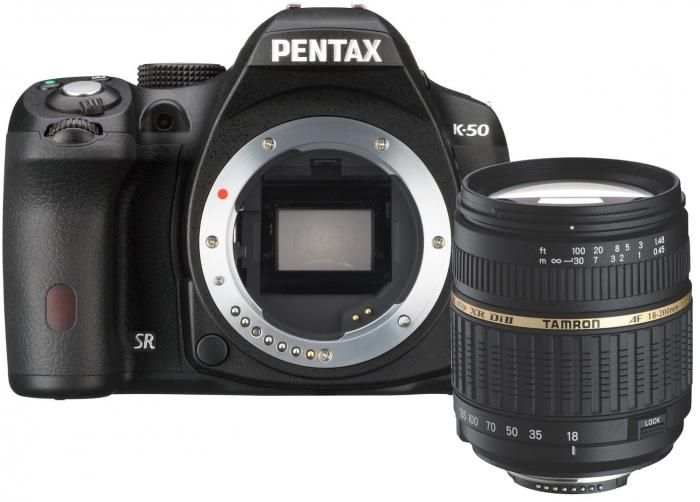 Pentax K-50 black + Tamron 18-200mm f3.5-6.3 DI