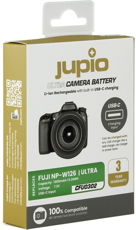 Jupio NP-W126S *ULTRA C* Entrée USB-C 1300mAh