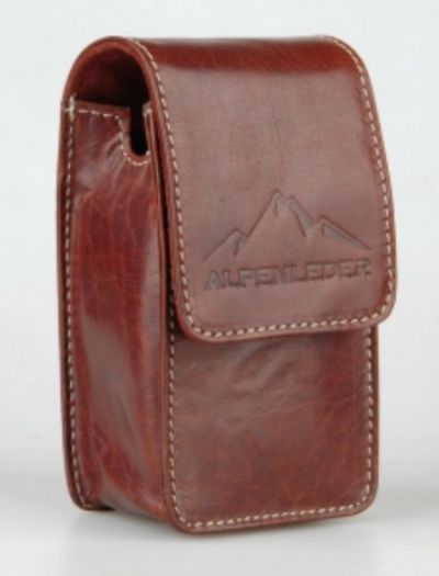 Alpine leather camera case compact brandy