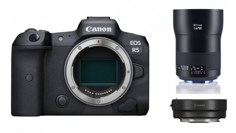 Accessoires  Canon EOS R5 + Adaptateur EF + ZEISS Milvus 50mm f1,4