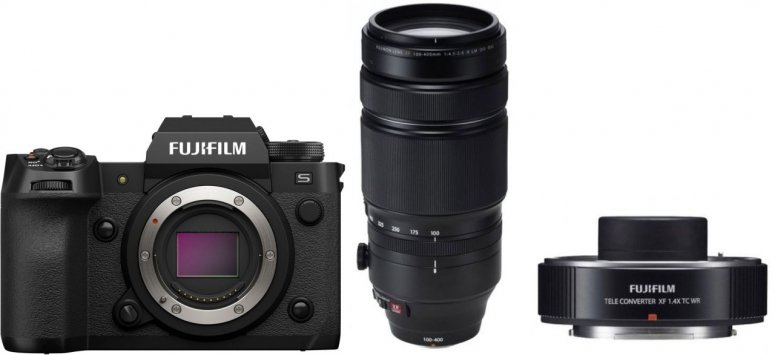 Accessoires  Fujifilm X-H2 S boîtier + XF 100-400mm f4,5-5,6 OIS + TC 1,4