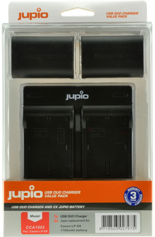Caractéristiques techniques  Jupio Kit 2x LP-E6 + USB Dual Charger