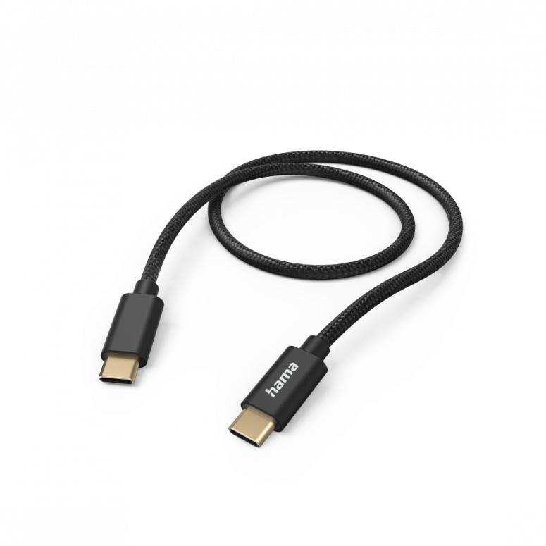 Hama 201547 Charging Cable Fabric USB-C to USB-C Nylon 1.5m Black