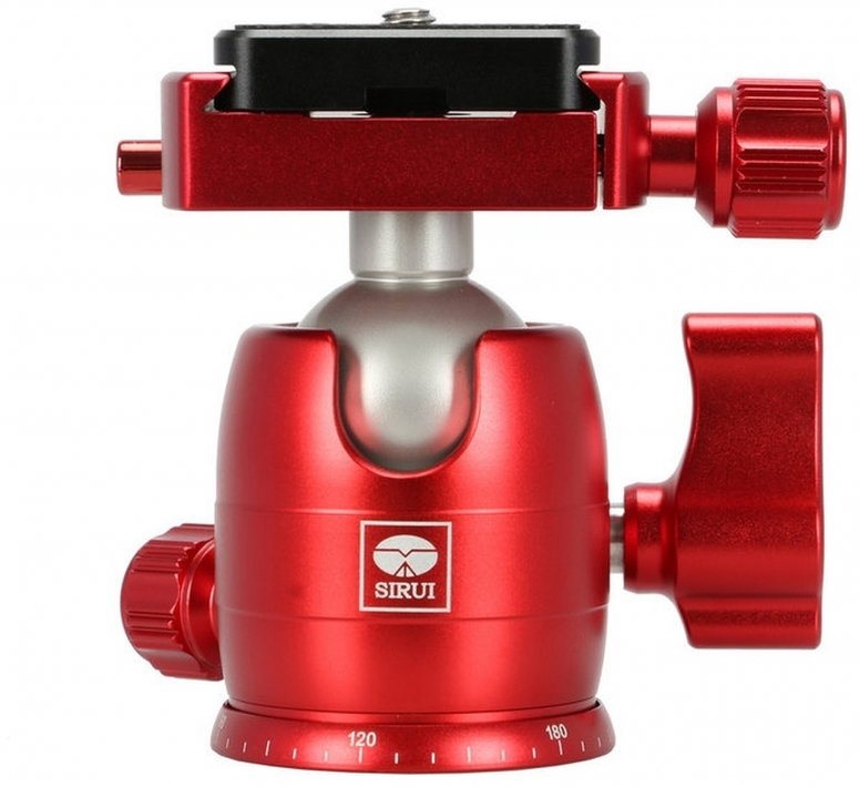 SIRUI B-00R ball head with TY-C10 interchangeable plate aluminum red