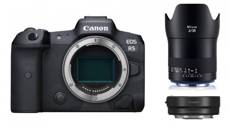 Canon EOS R5 + EF-Adapter + ZEISS Milvus 35mm f2