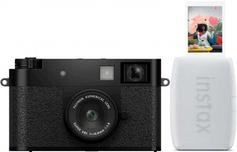 Fujifilm X-HF1 Schwarz + Fujifilm Instax Mini Link3 clay white