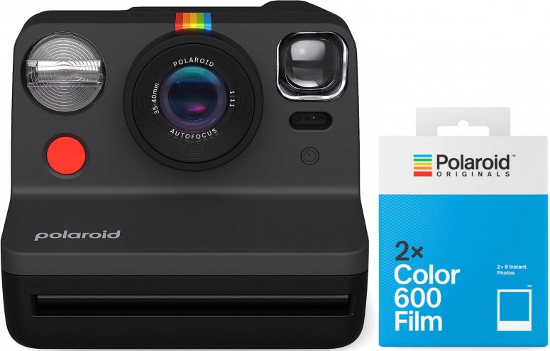 Polaroid Now Gen2 Kamera Schwarz + 600 Color Film 2x8