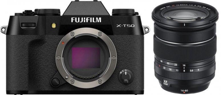 Technische Daten  Fujifilm X-T50 schwarz + XF 16-80mm f4 R OIS WR