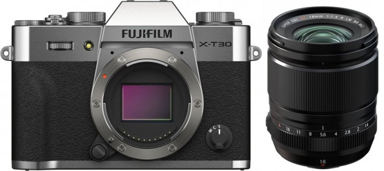 Fujifilm X-T30 II silber + XF18mmF1.4 R LM WR