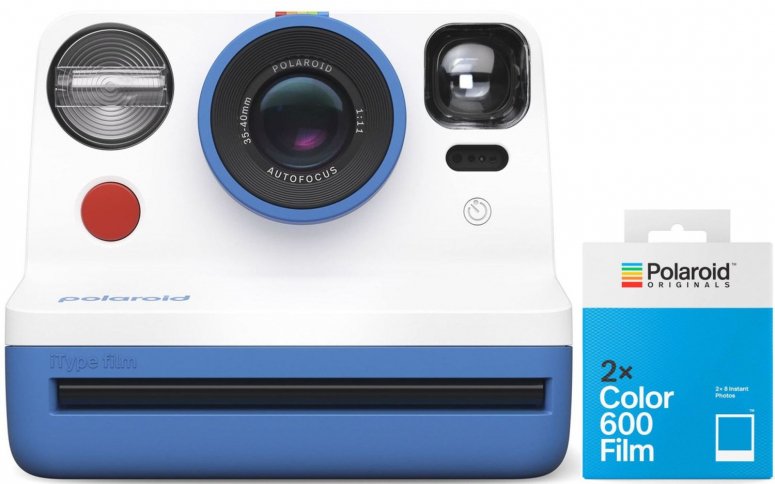 Polaroid Now caméra bleue + 600 Color Film 2x8