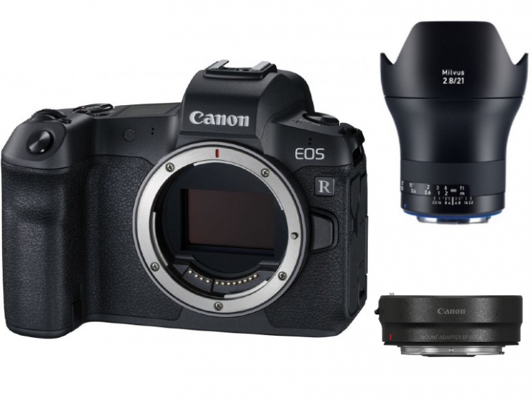 Zubehör  Canon EOS R + EF-Adapter + ZEISS Milvus 21mm f2,8