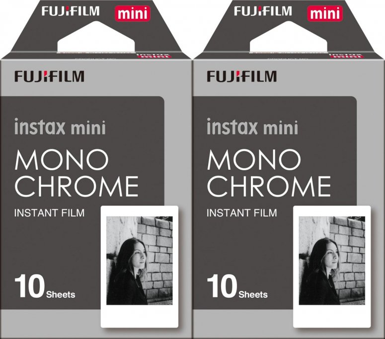 Fujifilm Instax Mini Film monochrome, paquet de 2