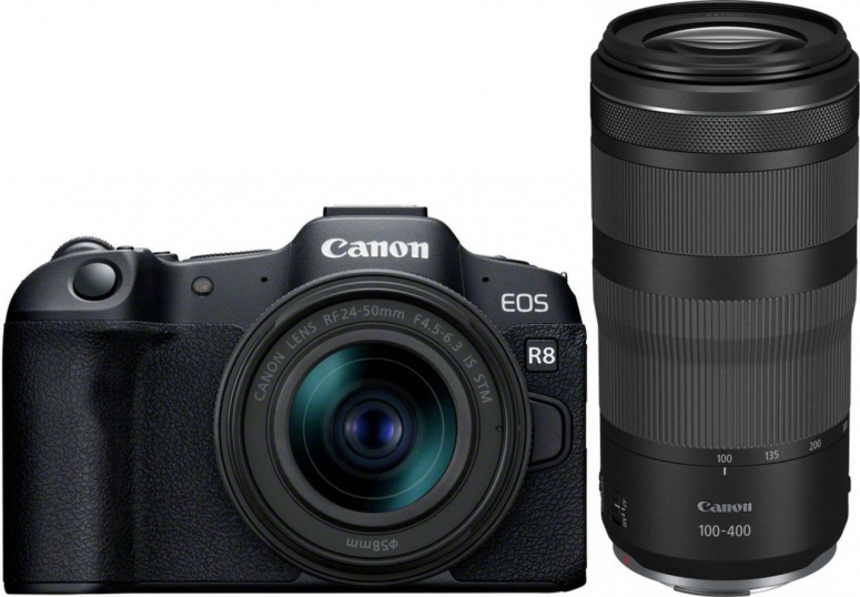 Caractéristiques techniques  Canon EOS R8 + 24-50mm + RF 100-400mm