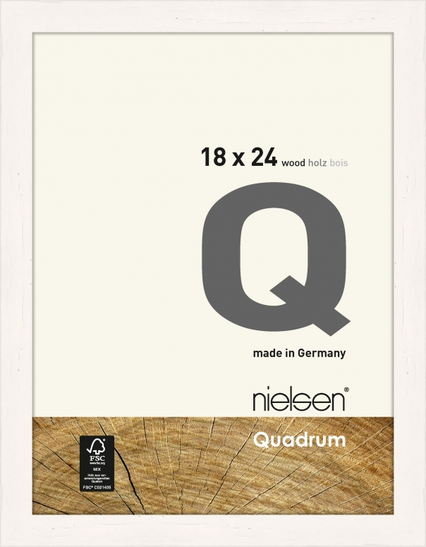 Accessoires  Nielsen cadre en bois 6534021 Quadrum 18x24cm d. blanc