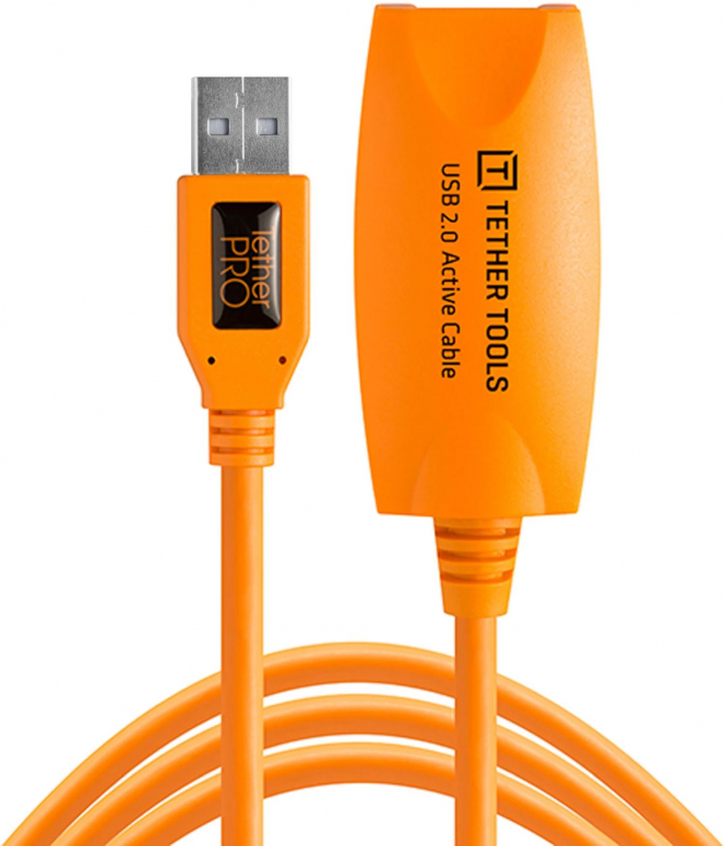 Caractéristiques techniques  Tether Tools USB 2.0 Active Extension Cable 4,9m orange