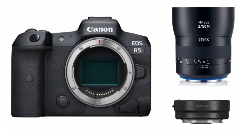 Caractéristiques techniques  Canon EOS R5 + Adaptateur EF + ZEISS Milvus 50mm f2