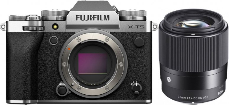 Caractéristiques techniques  Fujifilm X-T5 boîtier argent + Sigma 30mm f1,4 DC DN (C)