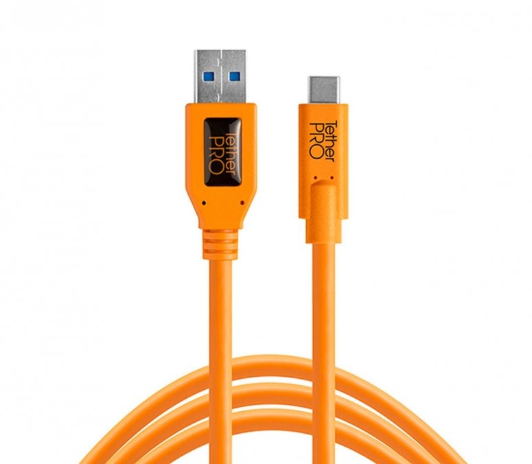 Caractéristiques techniques  Tether Tools USB 3.0 vers USB-C 4,60m orange
