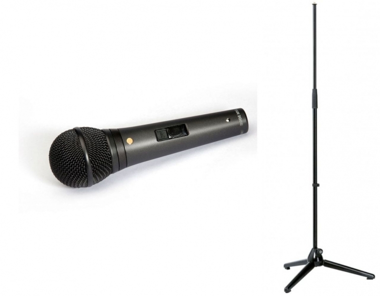 Rode M1-S Dynamisches Gesangsmikrofon + K&M 200 Mikrofonstativ schwarz