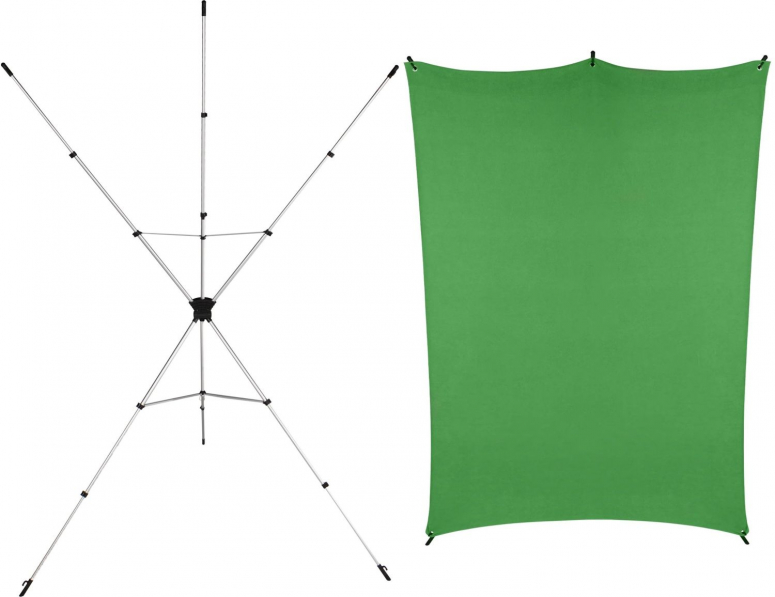Rollei X-Drop Hintergrund-Set inkl. Hintergrund Grün 2,1m 