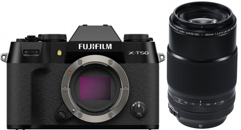 Technical Specs  Fujifilm X-T50 black + XF 80mm f2.8 R LM OIS WR Macro