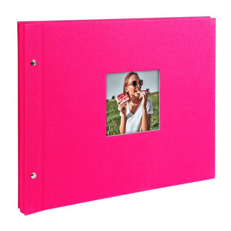 Goldbuch Schraubalbum Bella Vista Pink 28 978 schwarze Seiten 39x31cm