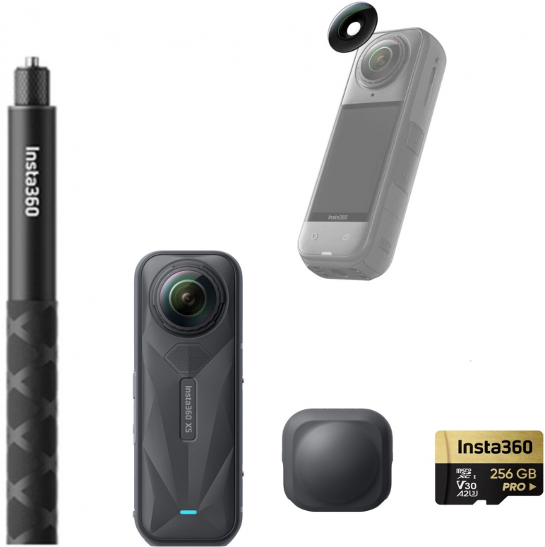 INSTA360 X5 replacement lens bundle + 256GB SD card