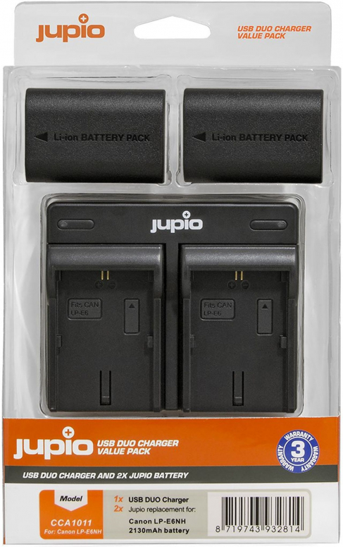 Caractéristiques techniques  Jupio Kit LP-E6NH + USB DUAL CHARGER