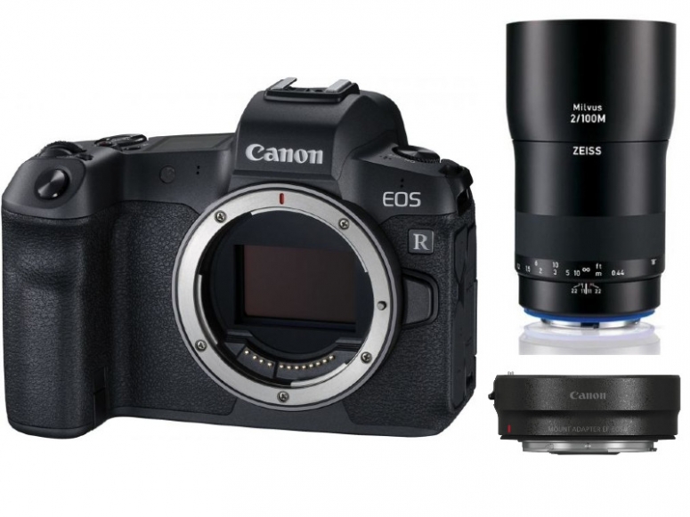 Zubehör  Canon EOS R + EF-Adapter + ZEISS Milvus 100mm f2