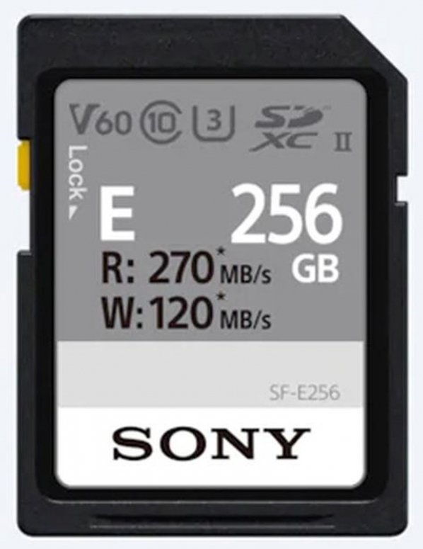 Sony SDXC card 256GB Cl10 UHS-II U3 V60 270MB/120MB/s