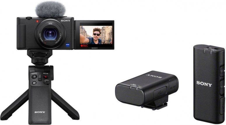 Sony Vlog-Kamera ZV-1 + ECM-W2BT Mikrofon + GP-VPT2BT Handgriff