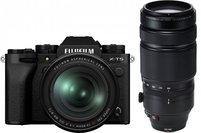 Fujifilm X-T5 schwarz + 16-80mm f4 + XF100-400mm