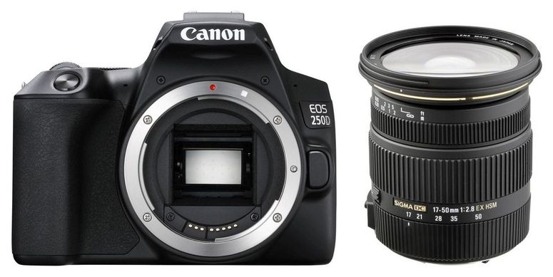 Technische Daten  Canon EOS 250D Gehäuse + Sigma 17-50 mm 2.8 EX DC OS