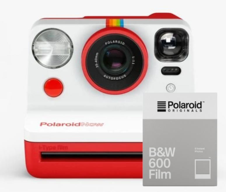 Polaroid Now Gen2 Kamera Rot + 600 B&W Film 8x