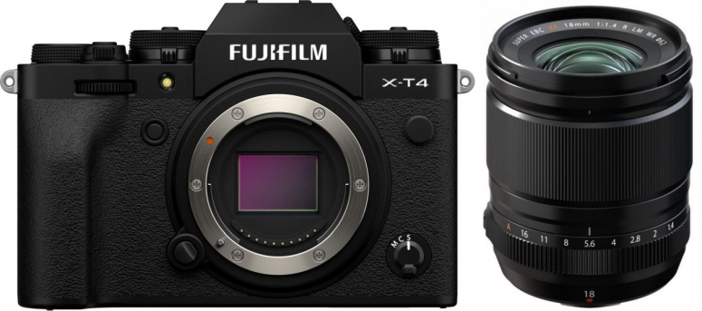 Zubehör  FujifilmX-T4 schwarz + XF18mmF1.4 R LM WR