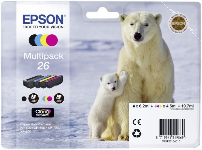 Epson Tinte Multipack 4farbig C13T26164010