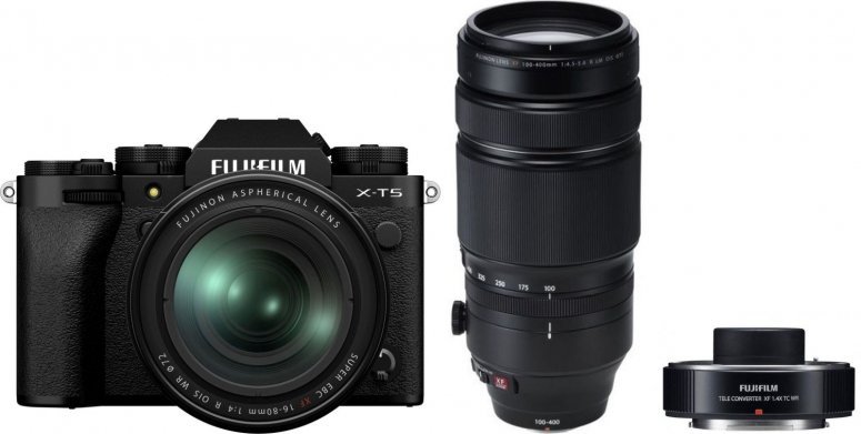 Technische Daten  Fujifilm X-T5 schwarz + 16-80mm +100-400mm +TC 1,4