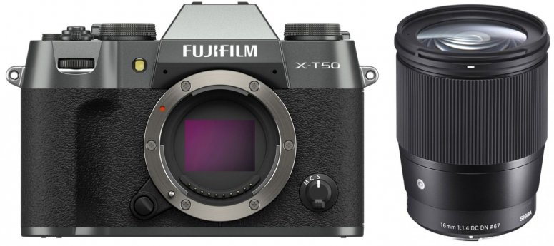 Accessoires  Fujifilm X-T50 Anthracite + Sigma 16mm f1,4 DC DN (C)