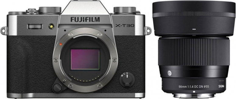 Accessories Fujifilm X-T30 II silver + Sigma 56mm f1.4 DC DN (C) - Foto  Erhardt