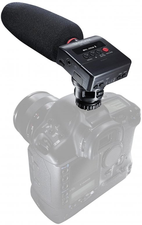 Zubehör  Tascam DR-10SG Audiorecorder mit Richtrohrmikrofon