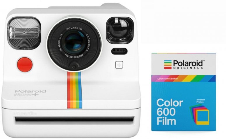 Polaroid Now+ camera white + 600 Color Frames 8x