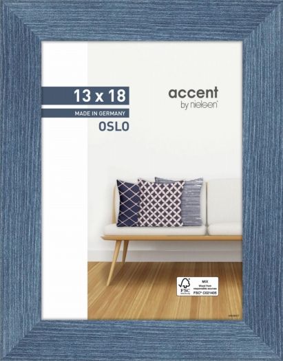 Accessoires  Nielsen Cadre en bois 299292 Oslo 13x18cm bleu