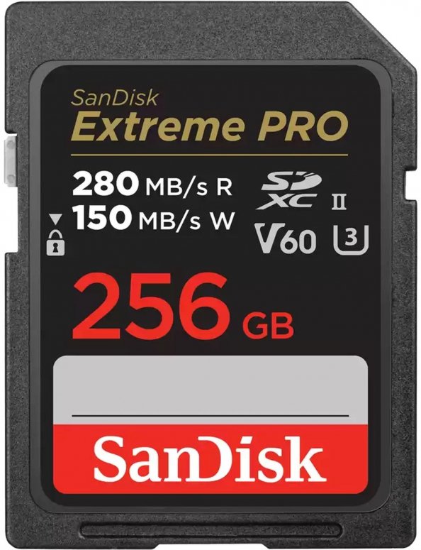 Technische Daten  SanDisk SDXC Extreme Pro 256GB 280MB/s V60 UHS II