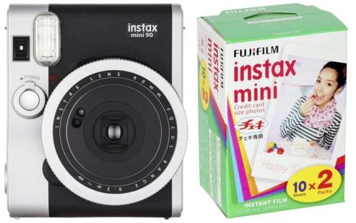 Accessoires  Fujifilm Instax Mini 90 Neo Classic noir + Instax Mini Film DP