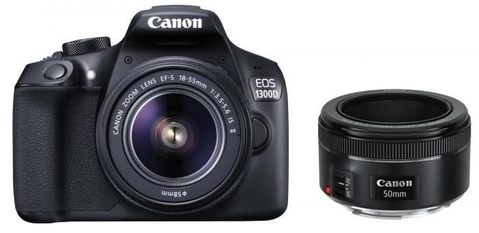 Technische Daten  Canon EOS 1300D + 18-55mm IS II + EF 50mm f1.8 STM